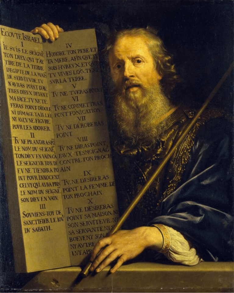 Moïse avec les dix commandements