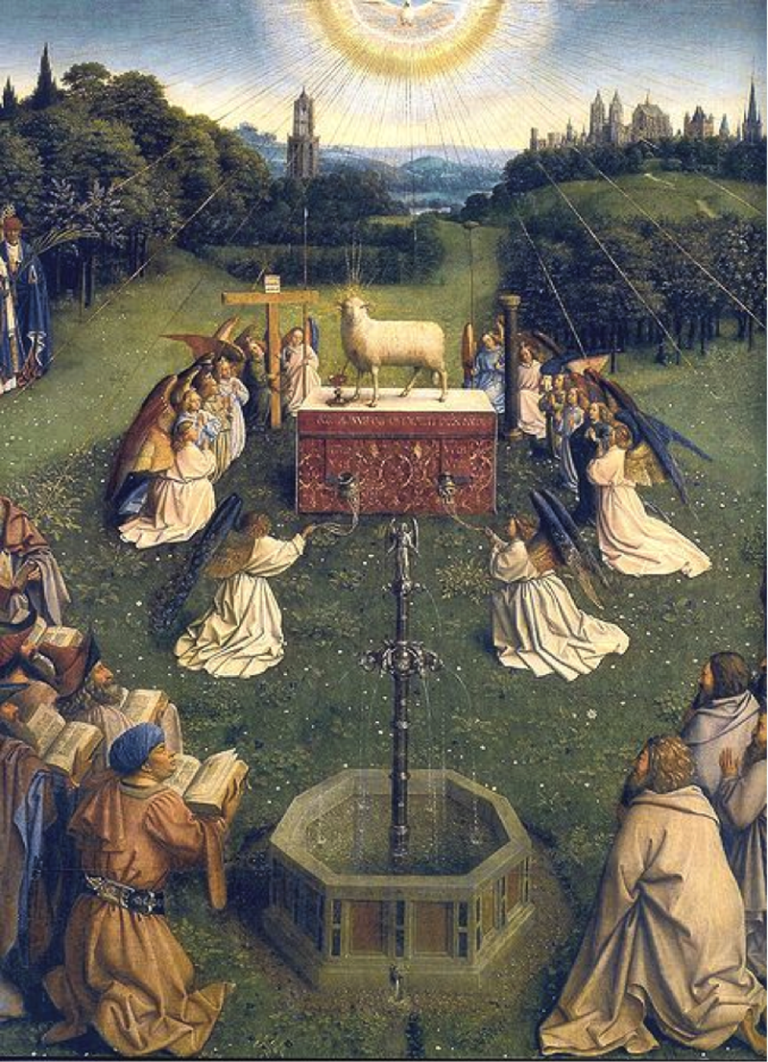 L’adoration de l’Agneau dans l’Apocalypse (van Eyck, autel de Gandt)